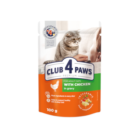 CLUB 4 PAWS PREMIUM "AR VISTAS GAĻU MĒRCĒ". PILNVĒRTĪGA KONSERVĒTA BARĪBA PIEAUGUŠIEM KAĶIEM