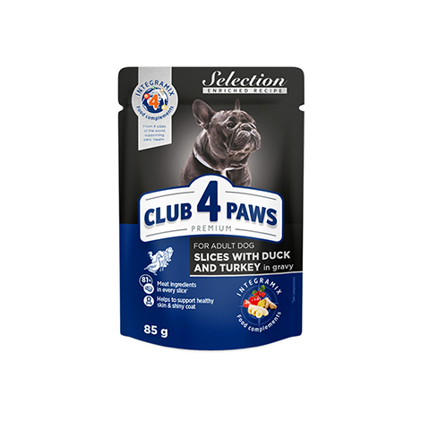 CLUB 4 PAWS PREMIUM "GABALIŅI AR PĪLE UN TĪTARA GAĻU MĒRCĒ". PILNVĒRTĪGA KONSERVĒTA BARĪBA MAZO ŠĶIRŅU PIEAUGUŠIEM SUŅIEM