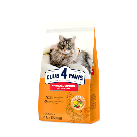 CLUB 4 PAWS PREMIUM “AR SPALVU KAMOLU IZVADĪŠANAS EFEKTU”. PILNVĒRTĪGA SAUSĀ BARĪBA PIEAU- GUŠIEM KAĶIEM