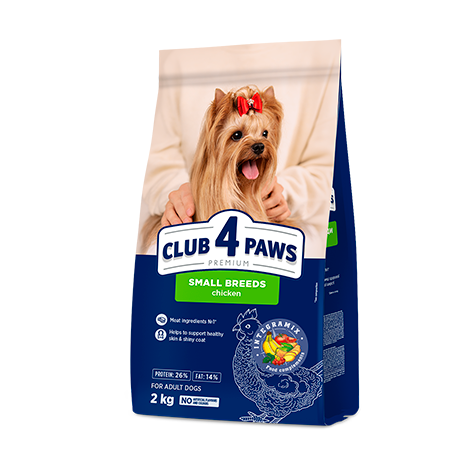 CLUB 4 PAWS PREMIUM MAZAJĀM ŠĶIRNĒM. PILNVĒRTĪGA SAUSĀ BARĪBA PIEAUGUŠIEM SUŅIEM