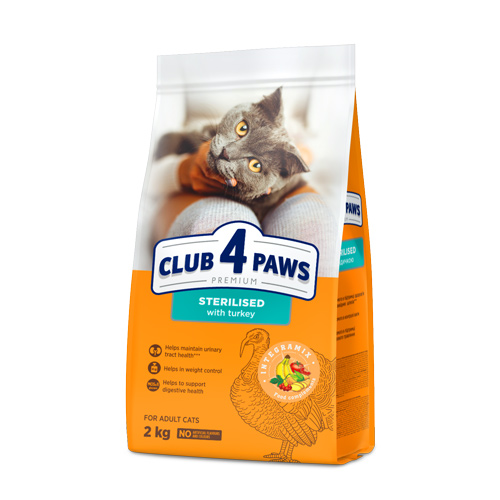 CLUB 4 PAWS PREMIUM "AR TĪTARA". KOMPLEKSĀ SAUSĀ BARĪBAPIEAUGUŠIEM STERILIZĒTIEM KAĶIEM