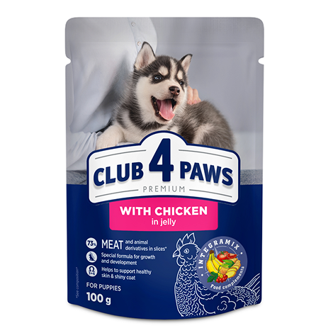 CLUB 4 PAWS PREMIUM KUCĒNIEM “AR VISTAS GAĻU ŽELEJĀ”. PILNVĒRTĪGA MITRĀ BARĪBA